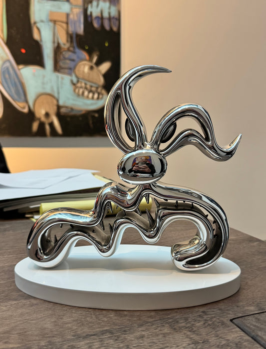 Kenny Scharf Scary Guy Silver