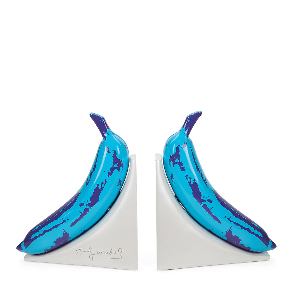 Andy Warhol 10” Lustre Gloss Resin Bookends - Blue Banana