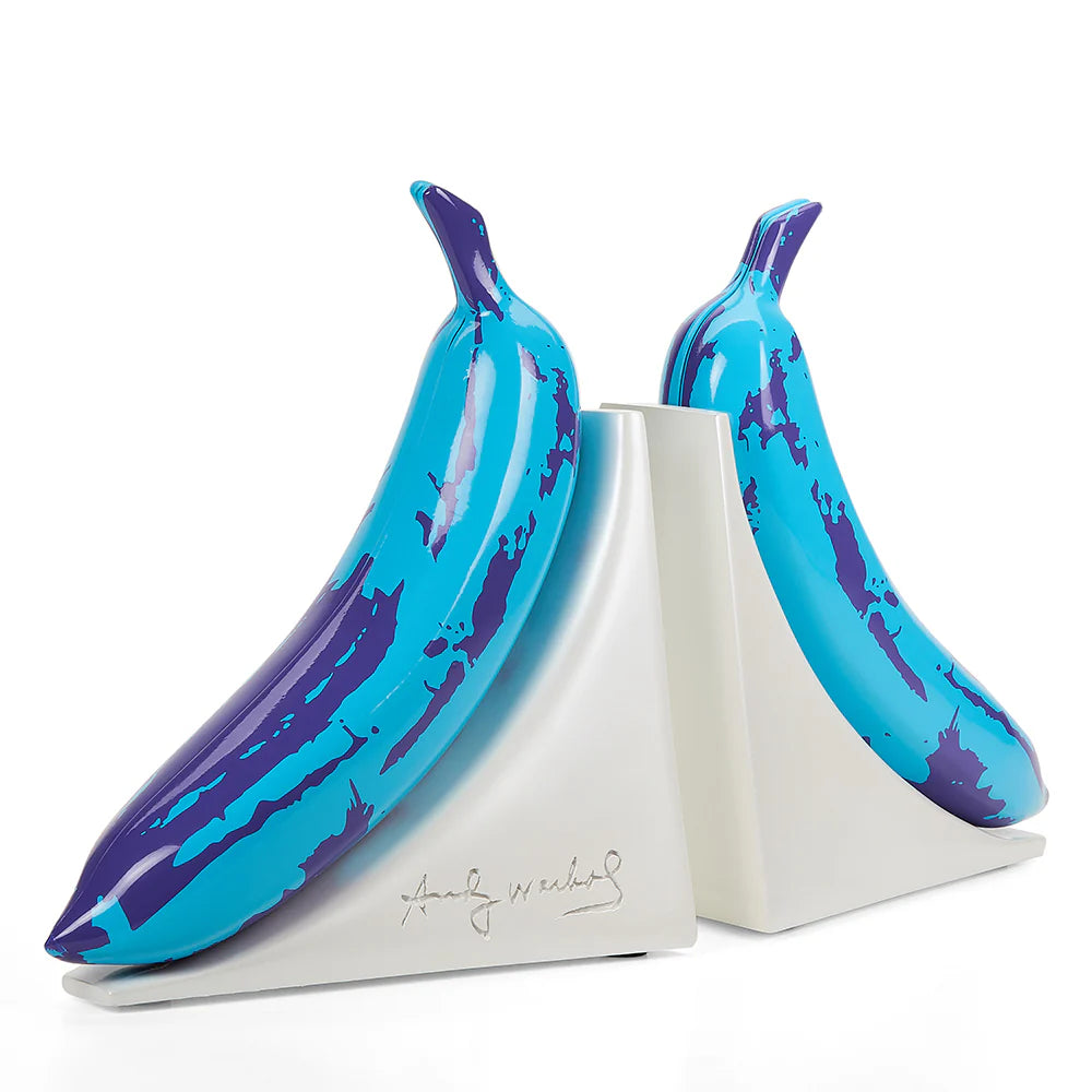 Andy Warhol 10” Lustre Gloss Resin Bookends - Blue Banana